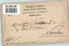 Santa Cruz de Tenerife 1907 Foto AK Denkmal Säule Casino Plaza de la Constitucion Marke bildseitig