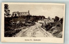 51600 Sommepy-Tahure 1917 Foto AK Feldpost WK I Trümmmer Straßenbild