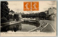 45200 Montargis 1923 Foto AK Le Boulevard du Rempert et le Canal Marke bildseitig