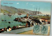 Santa Cruz de Tenerife Foto AK Hafen Marke Bildseitig