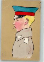 Soldat in Uniform Große Büge Zigarette 1908 Gebrauchsspuren