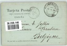 Valencia 1907 Foto AK Bibliothek Museum Marke bildseitig