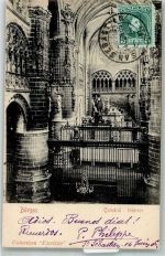 Burgos 1906 Foto AK Kathedrale innen Marke bildseitig
