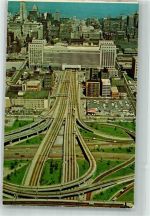 Chicago 1976 Foto AK Eisenhower Expressway Luftpost