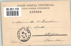 La Coruna 1905 Foto AK Denkmal Daniel Carballo Marke bildseitig