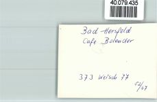 36251 W6430 Bad Hersfeld FOTO KEINE AK Cafe Bolender