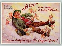 Engel tragen den Biertrinker fort AKU2 Trinker