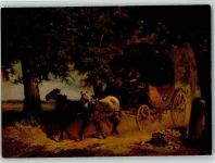 Bayerische Postkutsche 1864 Ölgemälde Wilhelm von Diez Postkutsche