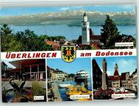 88662 W7770 Überlingen , Bodensee - Kursaal Schiffsanlegesteg Münster Rathaus