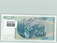 Jugoslawische 500 Dinar Banknote Bank