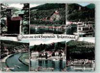69239 W6918 Neckarsteinach - Schwalbennest mit Dilsberg Hinterburg Neckarsteinach Neckar Campingplatz