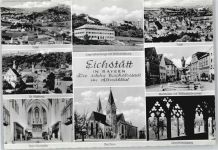 85072 W8078 Eichstätt , Bay - Gesamtansicht Dom Brunnen Marktplatz