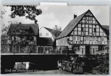 34474 W3549 Wrexen - Fluss Brücke Haus Baum