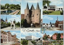 47574 W4180 Goch - Bahnhof Markt Wappen Teich Denkmal Rathaus Krankenhaus