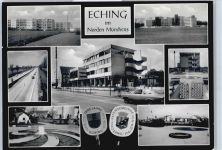 85386 W8057 Eching , Kr Freising - Siedlung, Park, Autobahn, Wappen