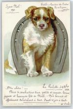 Hund , Prägedruck Hufeisen