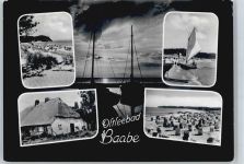 18586 O2356 Baabe , Ostseebad - Fischerhaus, Schiff, Strand