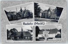 19230 O2821 Redefin - Thälmannplatz, Zentralschule, Konsum-Landwarenhaus