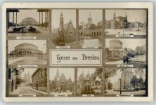 Breslau Wroclaw - WK II, Jahrhunderthalle, Bahnhof, Rathaus, Domstraße, Dom, ...