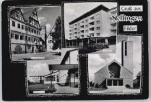 73760 W7302 Nellingen auf den Fildern - Kirche, Parksiedlung, Sportleiter-Schule