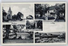 21514 W2059 Büchen , Lauenb - Kirche, Chirurgische Klinik, Kriegerdenkmal, Mühlenteich, Spannbetonbrücke