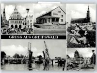 17489 O2200 Greifswald , Hansestadt - Apotheke , Rathaus , Wiecker Brücke