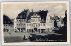 04552 O7200 Borna b Leipzig - Marktplatz mit alten Patrizierhäusern, Reichsstraße