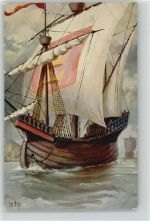 Nr. 135 Engl. Handelsschiff 14 Jahrh. Segelschiff Künstler sign Rave Marine - Galerie