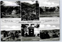 76332 W7506 Neusatz , Württ - Aussichtsturm, Dorfpartie , Posthilfsstellenstempel