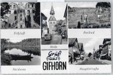 38518 W3170 Gifhorn - Schloss, Heidesee, Kirche, Freibad, Hauptstraße