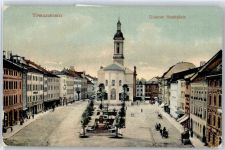 83278 W8220 Traunstein , Oberbay - Unterer Stadtplatz, Kirche