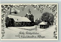 W3057 Neustadt am Rübenberge Kirche Winter Städteglückwunsch