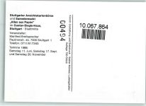 Stuttgarter Ansichtskartenbörse 17. Sept. 1988 AK AK - Geschichte