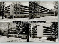 75328 W7542 Schömberg b Neuenbürg, Württ - Schwarzwaldsanatorium Winteraufnahme 4-Bildaufnahme