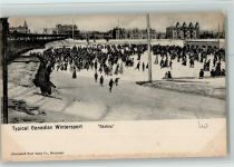 Montreal 1909 - Typical Canadian Wintersport - Skating - Schlittschuh AK