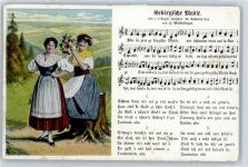 Liedtext Gebörgische Madle, Trachten Erzgebirge Liederkarte