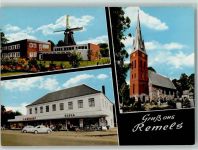26670 W2912 Remels - Windmühle Edeka Kirche 3-Bild-Aufnahme