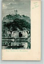 56812 W5590 Cochem Mondschein Teilansicht mit Burg