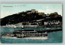 W5400 Ehrenbreitstein Raddampfer Rheinschiff 1908