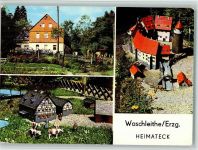 08344 O9431 Waschleithe - Gasthaus Osterlamm Waschleithe Burg Scharfenstein Niedere Mühle im Grünhain 3-Bildaufnahme
