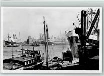 Amsterdam Hafengesicht AK Hafen 1951