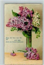 Blumenvase - Poesievers AK Flieder 1931