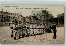 Nancy La Lorraine Illustree - Les bleus a exercice sur la Place Carnot AK Militär Frankreich 1907