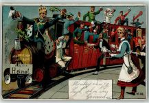 Verlag SSteinberg Nr. 45 - Eisenbahn nach der Heimat AK Reserve 1907 Lithographie