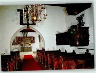 25813 W2250 Schobüll b Husum, Nordsee - Kirchlein am Meer Innenansicht Altar
