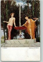 Dichtung und Malerei - Erotik AK Böcklin, A.