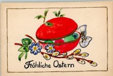 Handgemalt Osterei 1958