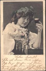 Reliefdruck Weinkönigin Wein 1902