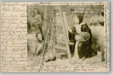 Münchner Kindl AK Staffelei 1899