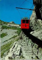 Pilatus Kulm Ankunft der Zahnradbahn - AK Zahnradbahn 1970